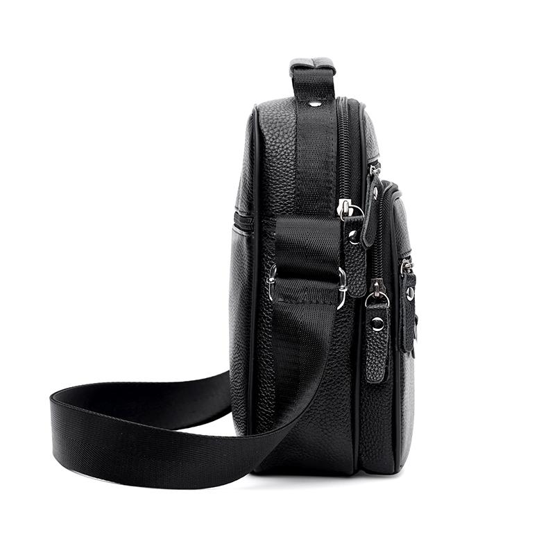 Men's Business Casual Messenger Bag – Leather Shoulder Sling with Retro Design for Daily Carry