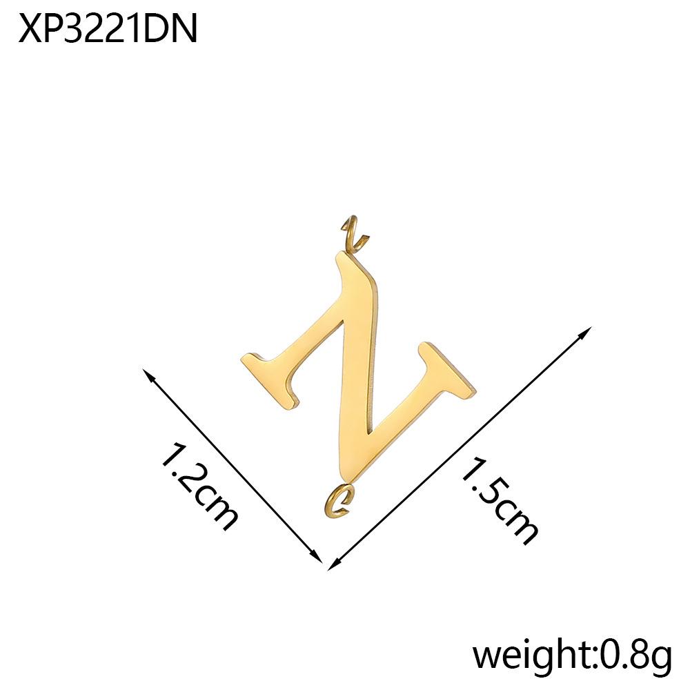 CARLIDANA Stainless Steel Gold Plated Capital Letters with Two Loops Waterproof Initial DIY Jewlery Making Charm Pendant