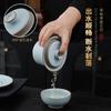 Ru Kiln Celadon Gaiwan with Built-in Filter Heat Resistant Ceramic Teapot for Gongfu Tea Ceremony Home Brewing Handmade Gift