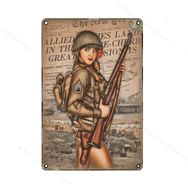 Vintage Classic Movie Tin Sign Retro Metal Plate Sexy Beauty Painting Wall Decor Airplane Plaque Pin Up Poster Room Decoration