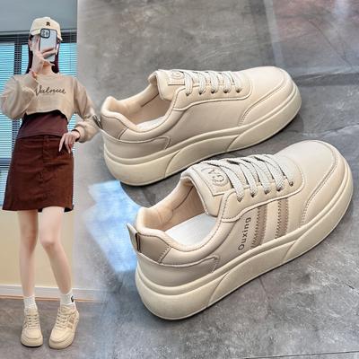 Zapatos blancos para mujer, primavera, nuevos estudiantes, estilo coreano, zapatos de suela gruesa que combinan con todo, zapatos casuales de primavera y otoño Sh507