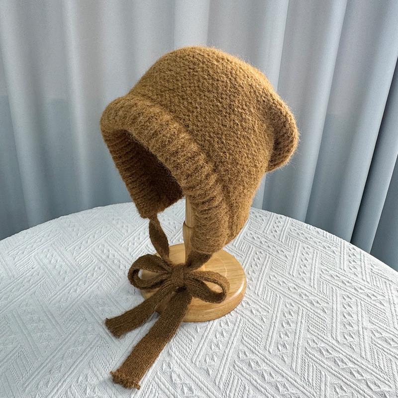 Knitted Winter Hat For Women With Warmth And Face Framing Style хаки