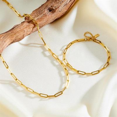 Minimalist Titanium Steel Paperclip Necklace for Women - Stylish, Versatile, Non-Fading Chain Jewelry