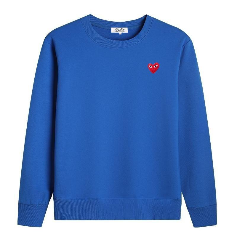 Přeshraniční japonská trendy značka Vyšívaná červená srdce Čistá bavlna Dlouhý rukáv Mikina - Unisex.