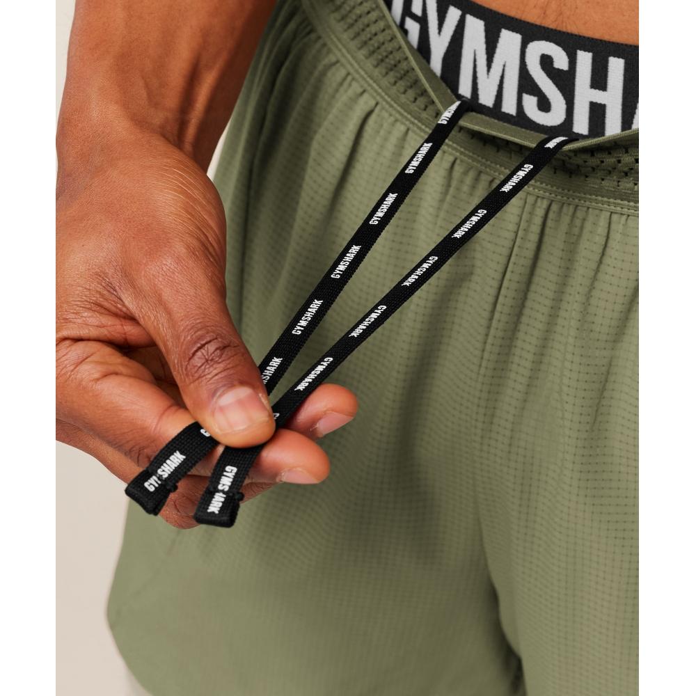 Gymshark Running 4 2in1 Shorts Grounded Green Haze Green A3b9p Eddb