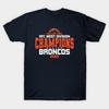 Men Black Print T-shirt 2025 Broncos Division Champions No-Cut Transfer Paper Print Cotton Tshirt