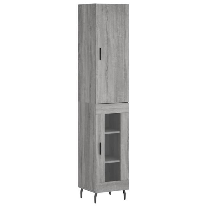 VidaXL Highboard Sonoma Grey 34.5x34x180 Cm Engineered Wood 3199063