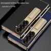 Samsung ZFold Magnetic Leather Phone Case - Electroplated, Anti-Drop, Folding Stand, Business Style