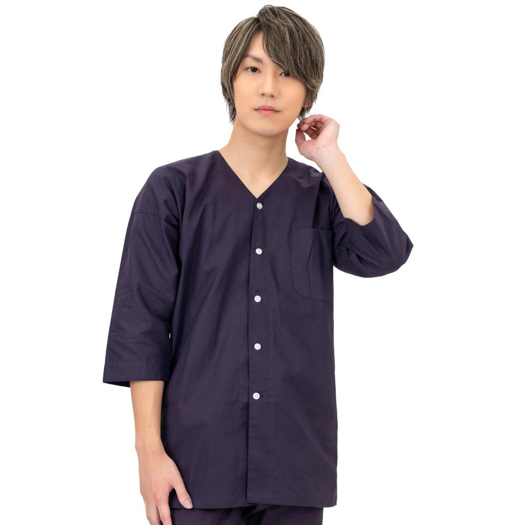 Koiguchi made in Japan [AiAi] shirt, unisex, 100% cotton, (plain (navy), L)