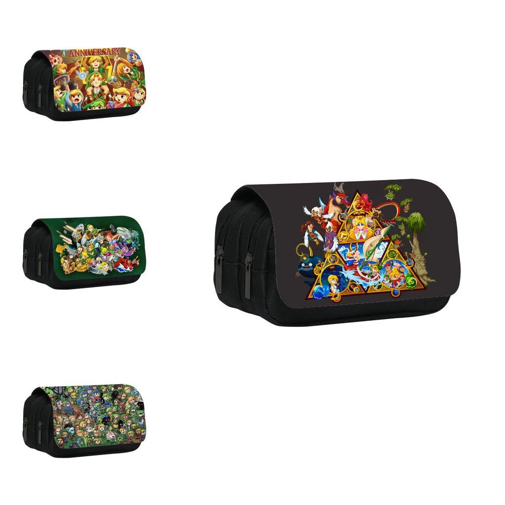 The Legend Of Zelda Double Layer Pencil Case With Nylon Material For Students Organization