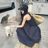 French design vest suspender dress women's summer new temperament waist sleeveless seaside vacation dress