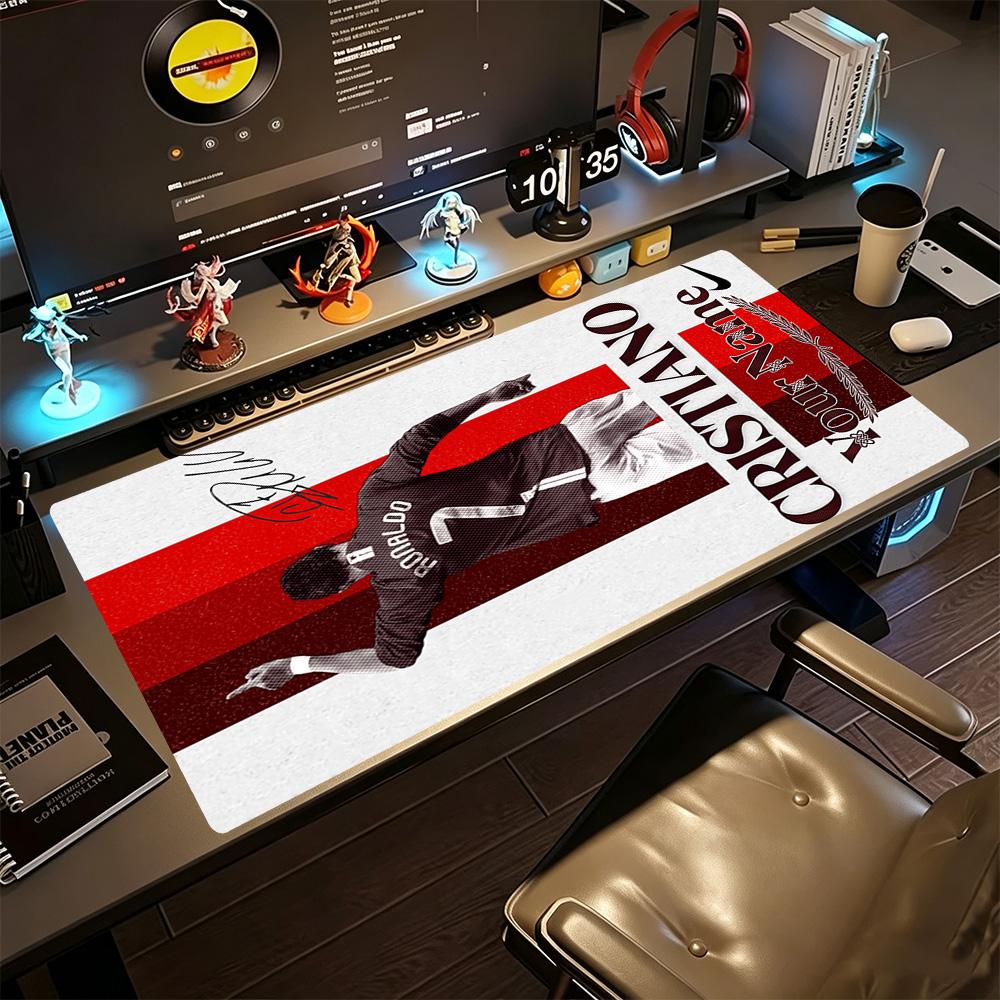 Cristiano Ronaldo (1) Personalized Name Mouse Pad Keyboard Mat Computer Desk Keyboard Mat Non-Slip Rubber Base