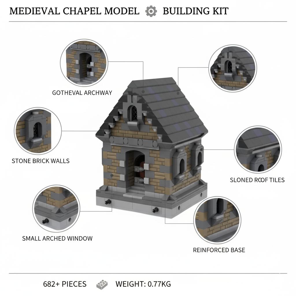 Modular MOC Medieval Village Building Blocks Set - Castle & House Brick Toy - Collectible Model Kit for Adults & Kids