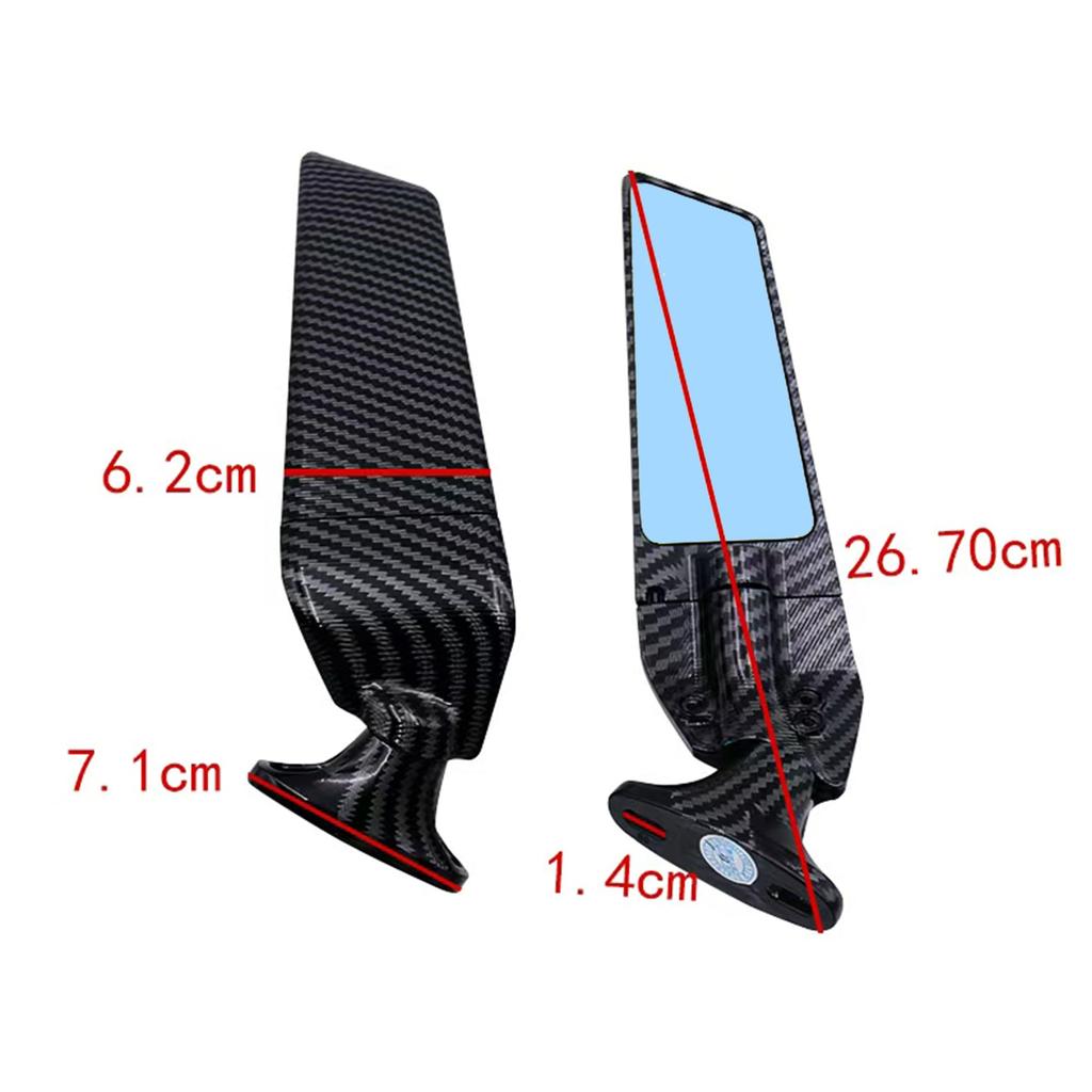 Yoothi Kompatible Rückspiegel Verstellbare Drehende Seitenfeste Flügelspiegel für Kawasaki NINJA und RSV4 Abstand Spiegel, Spiegel, 250, NINJA400, ZX-25R,