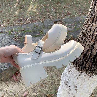 Women Mary Jane Shoes Woman Vintage Girls High Heel Platform Lolita Shoes College Student Shoes Big Size 43