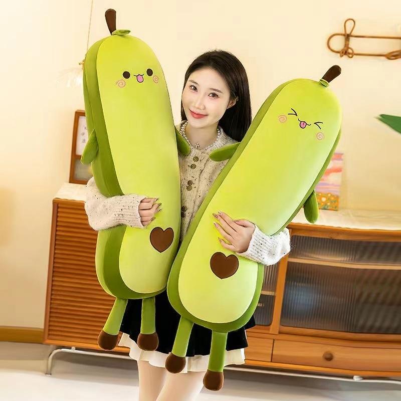 Avocado long throw pillow bed hugging legs sleeping doll super cute plush toy rag doll