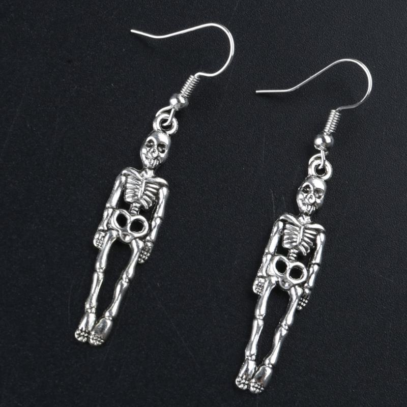 Bat Spider Dangle Earrings Women Jointed Skeleton Long Ear Drop Earrings Stud Halloween Goth Punk Costume Accessories
