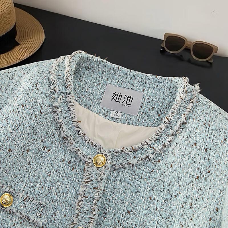 Damen Daunenjacke im französischen Stil mit Wollmischung