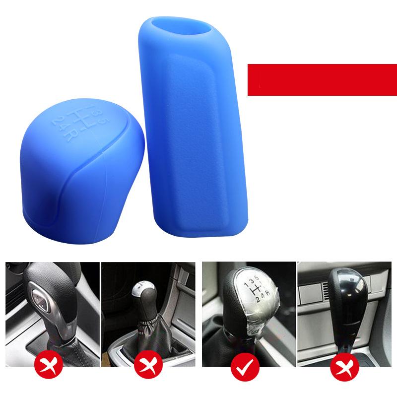2Pcs Car Silicone Gel Gear Knob Cover Head  Car Gear Cover Non-slip Handbrake Shift Knob Silicone Protectors Hand Brake Covers