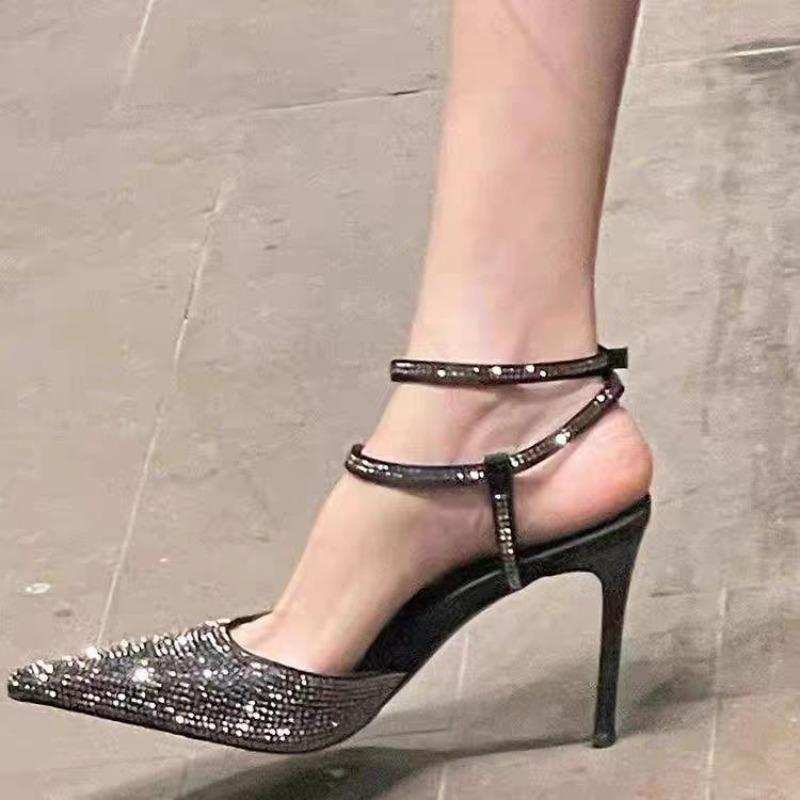 Fashion Shoes Shiny Rhinestones High Heels Ladies Shoes Women Pumps Stiletto Sweet Women Heels Wedding Shoes Women Sandals