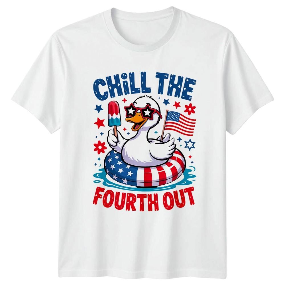 Chill The Fourth Out Fourth Of July Holidays Duck Unisexs T Shirt Unisexs Tee S