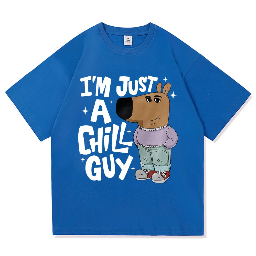 Ich bin nur ein entspannter Typ T-Shirts Sommer Mode Männer/Frauen Ästhetisch Lustig Niedlich T-Shirt Hohe Qualität Cartoon Vintage Baumwoll T-Shirt