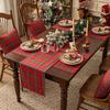 Weihnachtlicher Tischläufer im Karomuster – Roter Büffelkaro-Tischläufer, fleckenabweisend, für Esszimmer/Partys/Weihnachtsdekoration