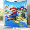 Retro M-Mario Bros Game Cartoon Flannel Blanket,Ultra Soft Warm Plush Throw for Home Bedroom Bed Sofa Cover Camping Picnic gift
