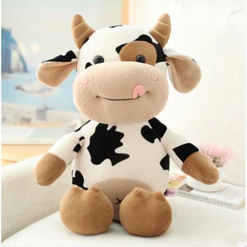 

2026 Kids Cartoon Milk Cow Kawaii Plush Doll Cute Simulation Cattle Animals Plush Toys Soft Stuffed Cow Pillow Children Toys Gifts 30cm