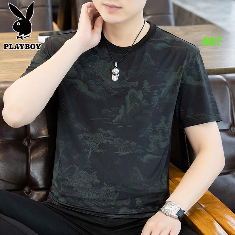 PLAYBOY Men s Ice Silk Short-Sleeve T-Shirt M