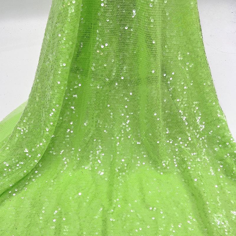 Tessuto di Pizzo Ricamato Full Paillettes Lucide Multicolore Materiale da Cucito Fai da Te per Abito da Sposa Tessuto Decorativo per Abbigliamento