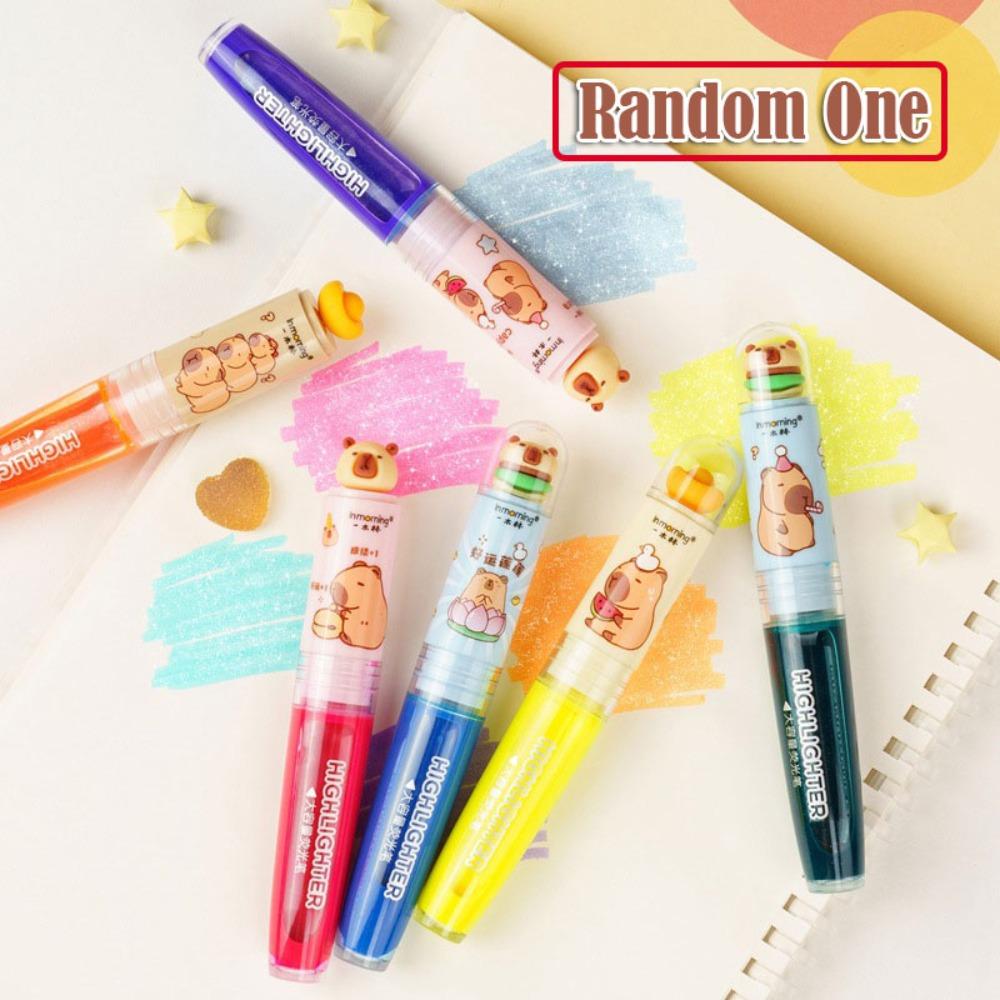 Large Capacity Capibara Highlighter Pen DIY Painting Color Pen Key Points Marker Pen  Boys Girls