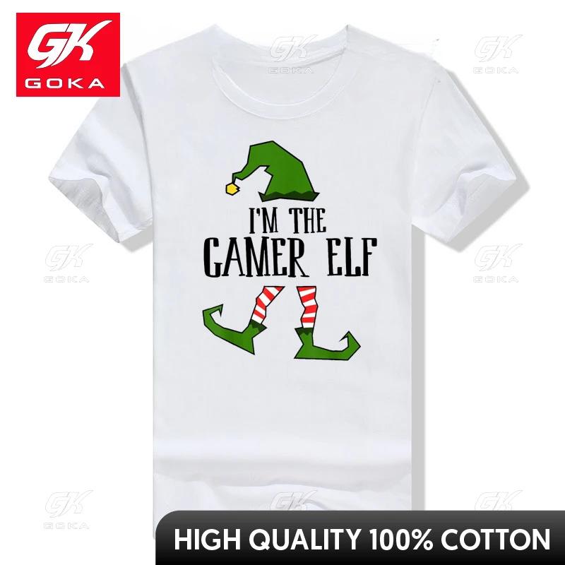Matching Family Christmas Shirt Funny Im The Gamer Elf Gamer GOKA Tee Y2k Top Xmas Pajama Party Costume Gifts Holiday Clothes S
