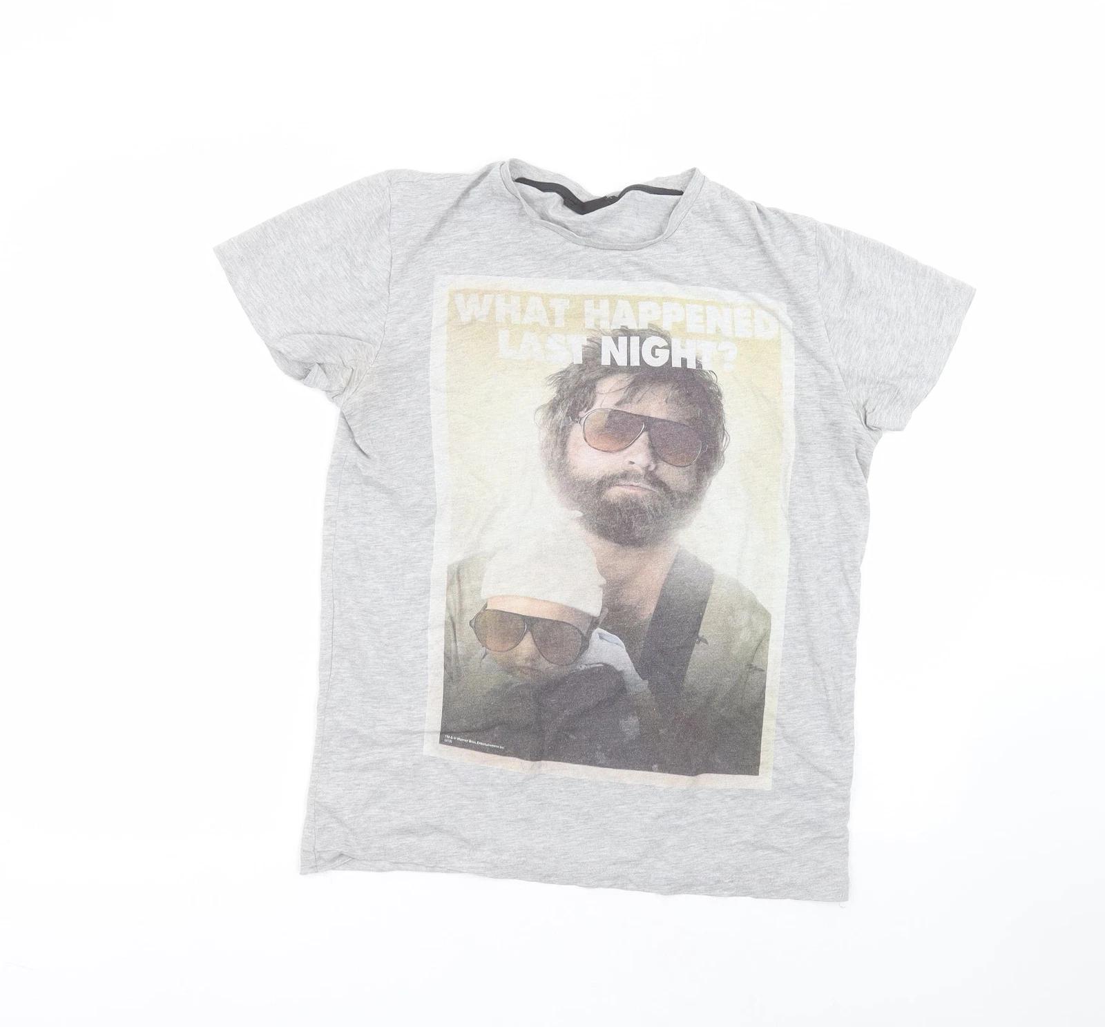 Cedar Wood State Womens Grey Cotton Blend T-Shirt Size M S