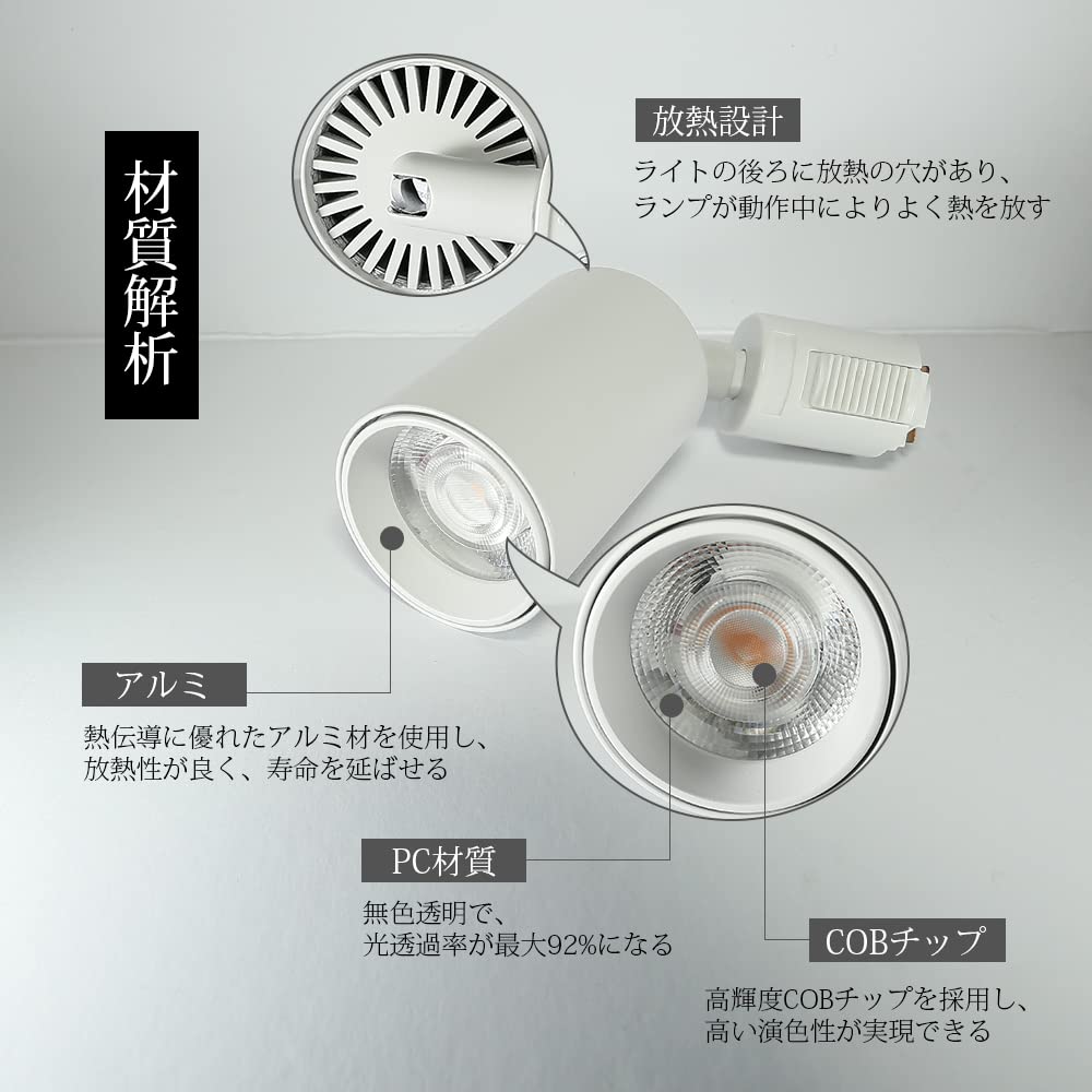 Allegro Lighting Duct Rail Spotlight, Integrated LED Duct Rail Light, 60W Equivalent, 7W Built-in LED, No Bulb Required, Adjustable Angle, Easy