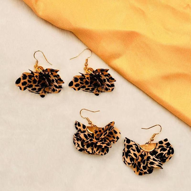 Temperament Retro Leopardenmuster Ohrringe Mode Hong Kong Stil Herbst und Winter Neu