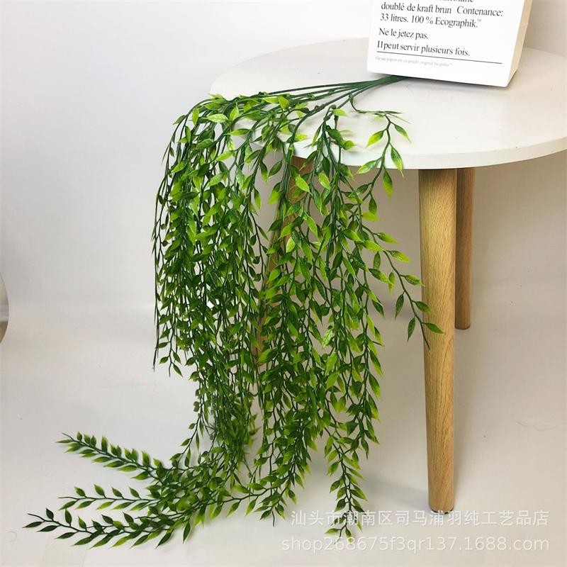Simulated Willow Branches Plastic Plants Green Rattan Strips Wall Mounted Ceiling Decoration Indoor Outdoor Home Party  Festival
