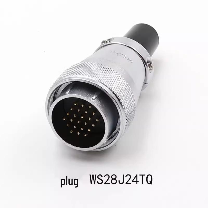 Weipu WS28 23-Pin Aviation Plug Connector, Male-Female Threaded, 479-Hole, 10P12, 16-Pin, 20/26-Pin