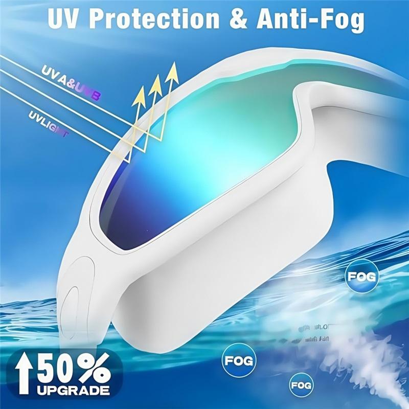 Große Schwimmbrille für Erwachsene, High-Definition, Anti-Beschlag, Galvanisiert, Schwimmbrille für Damen und Herren, Silikonbrille