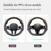 38cm Breathable Suede Steering Wheel Cover Non-Slip Sweat Absorbing All-Season Sports Car Handle Cover for Men & Women