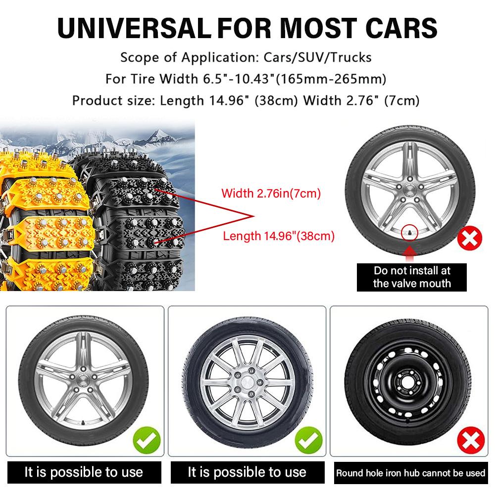Car Tire Anti-skid Chain Outdoor Snow Emergency Car Snow Universal Anti-skid Ice Breaking Anti-skid Chain Off Road Accessories