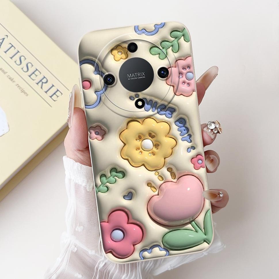 Für Honor X9a Hülle RMO-NX1 Bunte Blume Bemalte Abdeckung Weiche Silikon Handyhülle Für Huawei Honor X9 A X9a HonorX9a Hülle