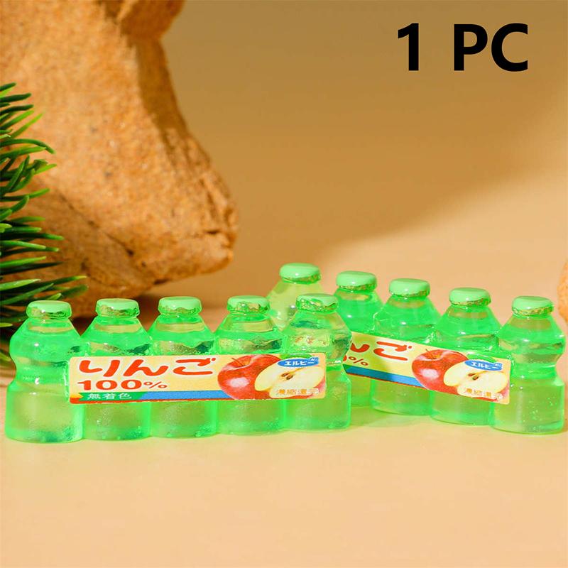 

1 шт., аксессуары из смолы для самостоятельного изготовления, миниатюрная модель бутылки для сока и напитков в кукольном домике, мини-игровая кухня для кукольной еды зелёный
