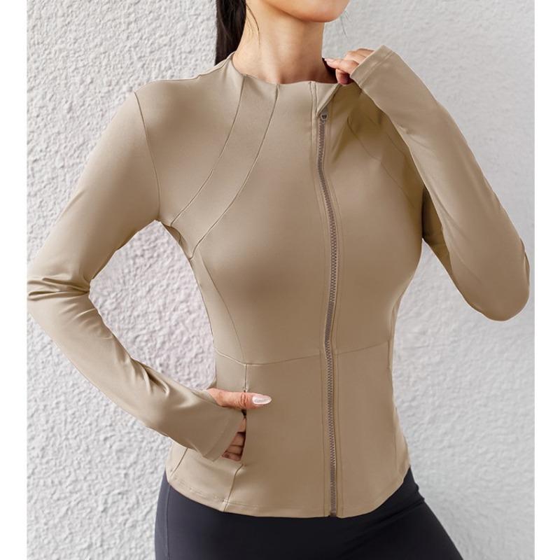 Women S Yoga Sports Zip Up Jacket For Running Gym Fitness Tight Fit
