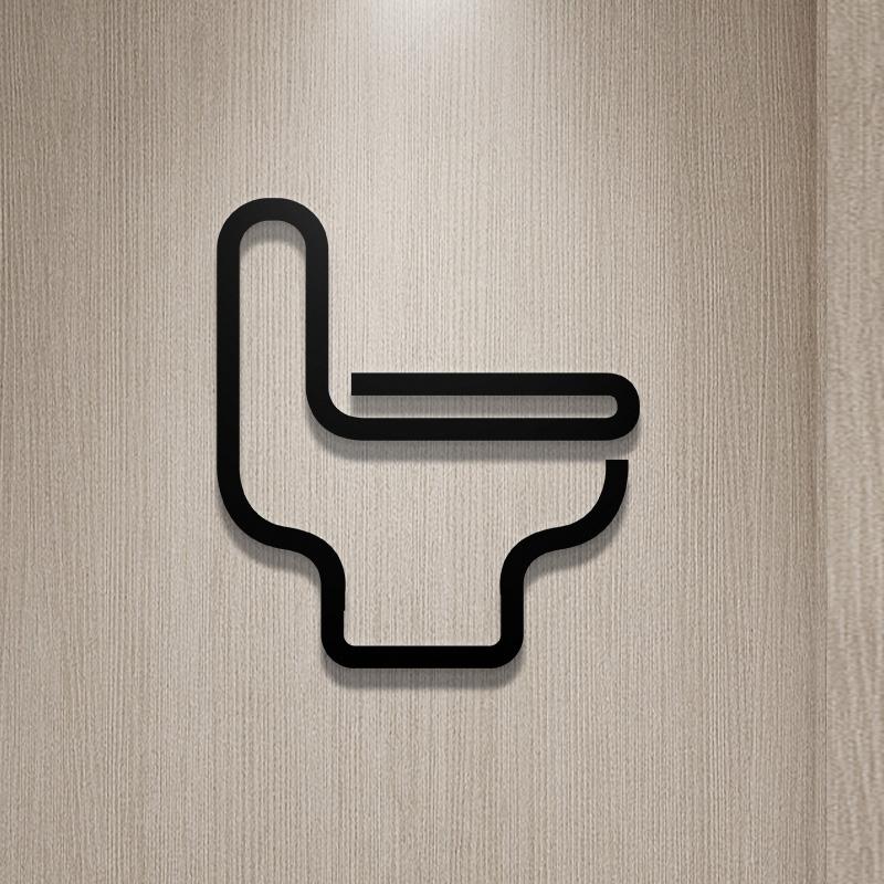 Shopping Malls Office Toilet Sign Plate Acrylic 3D Wash Room Door Wall Label Sticker WC Signage Board Art Hotel Home Decor