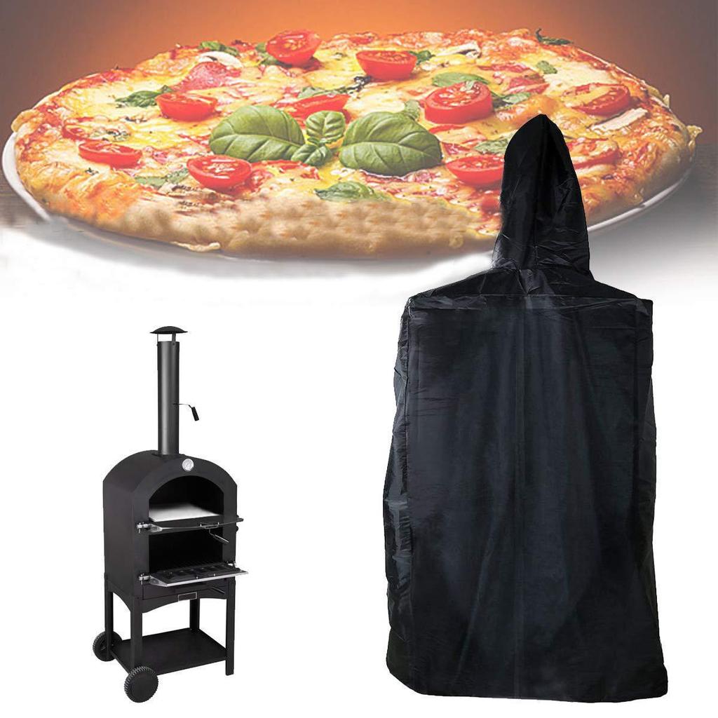 170x65x55cm Schwarze Outdoor Pizzaofen Grillabdeckung, Regen- & Staubdicht, Oxford-Gewebe.