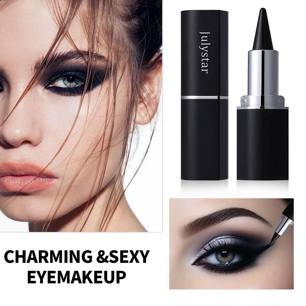 Julystar 4pcs Solid Eyeliner Pencil Set Matte Long-Lasting Waterproof Quick-Drying Cream Eyeliner Pen Smudge-Proof Eye Makeup Cosmetics Kit