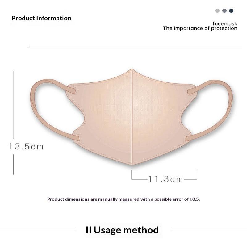 100Pcs Face Masks Japanese Style 3D Face Mask Adult Disposable Breathable Masks
