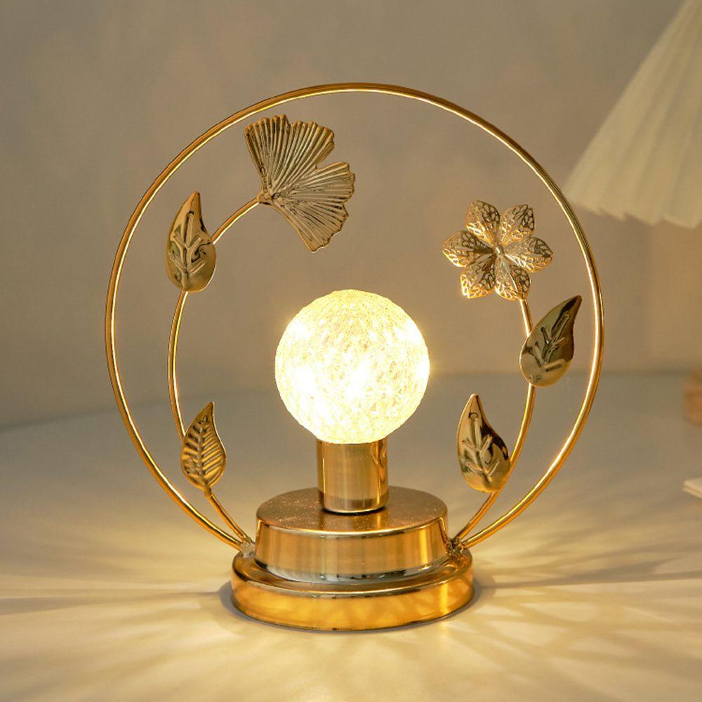 Hollow Out LED Night Light Butterfly/Leaf Shape Decorative Light Metal Table Lamp Home Decor
