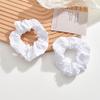 Pure Cotton White Tie-Dye Scrunchie Hair Tie Accessory for Women
